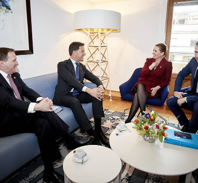 Lofven, Rutte, Frederiksen en Kurz Lofven, Rutte, Frederiksen en Kurz